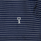 Immagine del polo in cotone blu navy a righe del marchio Ami PARIS per Unisex - Stagione Primavera-Estate 2026 - Vista Dettagliata_1