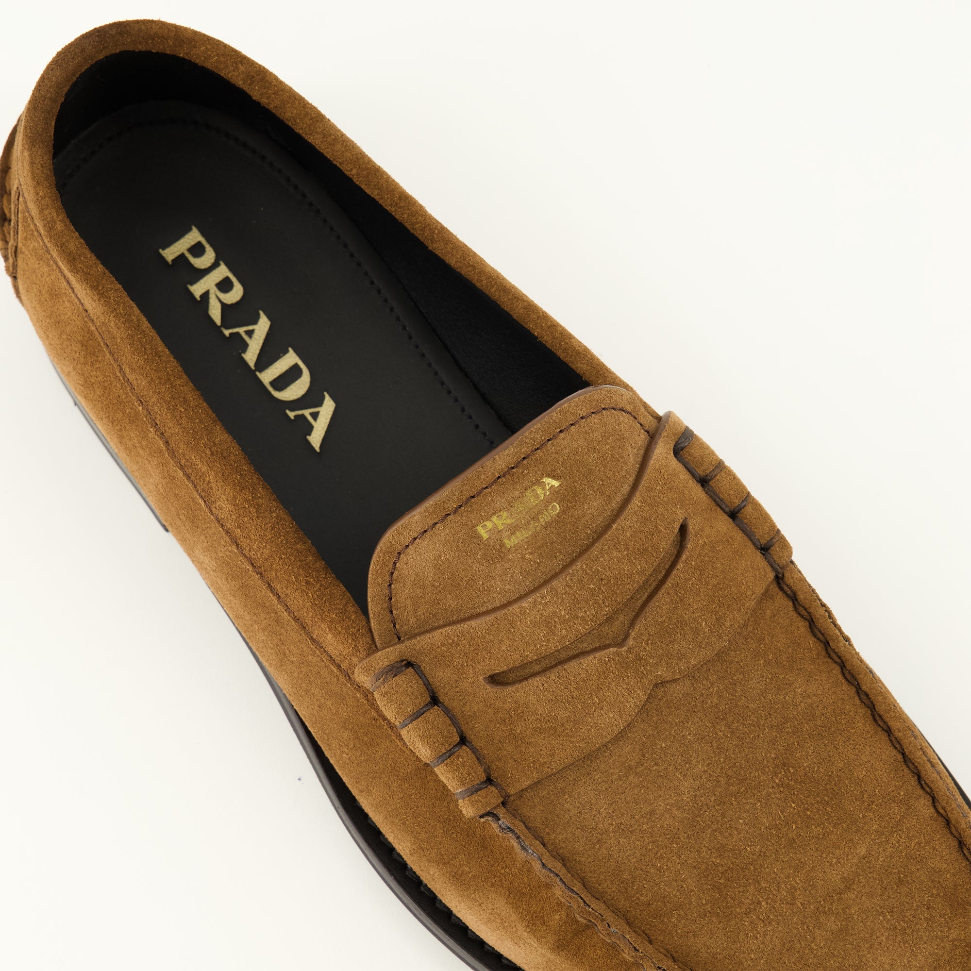 Mocassins Mocassins de Camurça Castanhos Prada Marron Homme