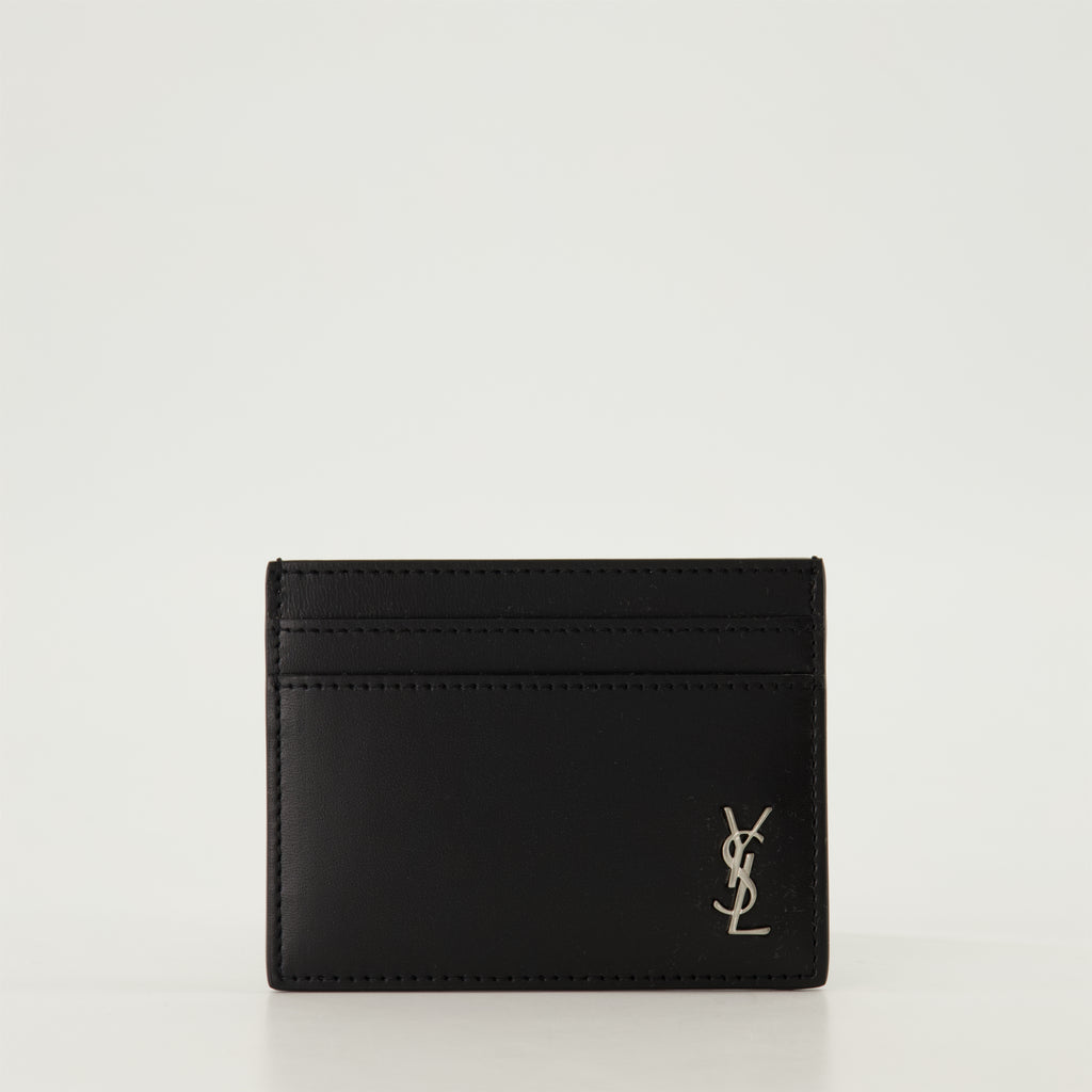 Pequenos artigos de couro Porte-cartes Tiny Cassandre Saint Laurent Preto Homme