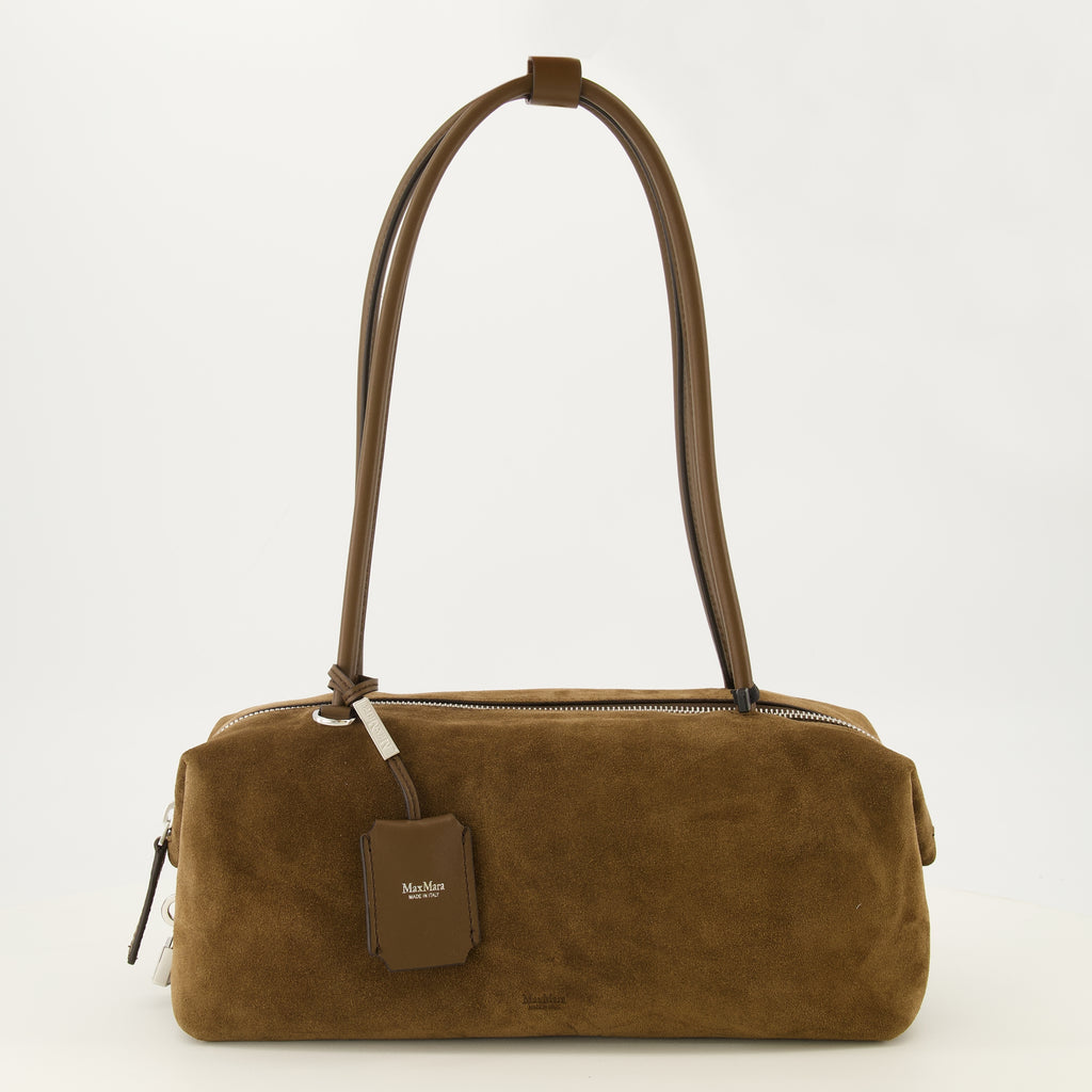 Sacs à main et épaule Borsa Boston orizzontale in pelle scamosciata marrone Max Mara Marron Femme