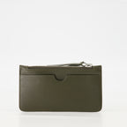 Small leather goods AMI Heart Zipper Wallet Ami PARIS Khaki Unisex