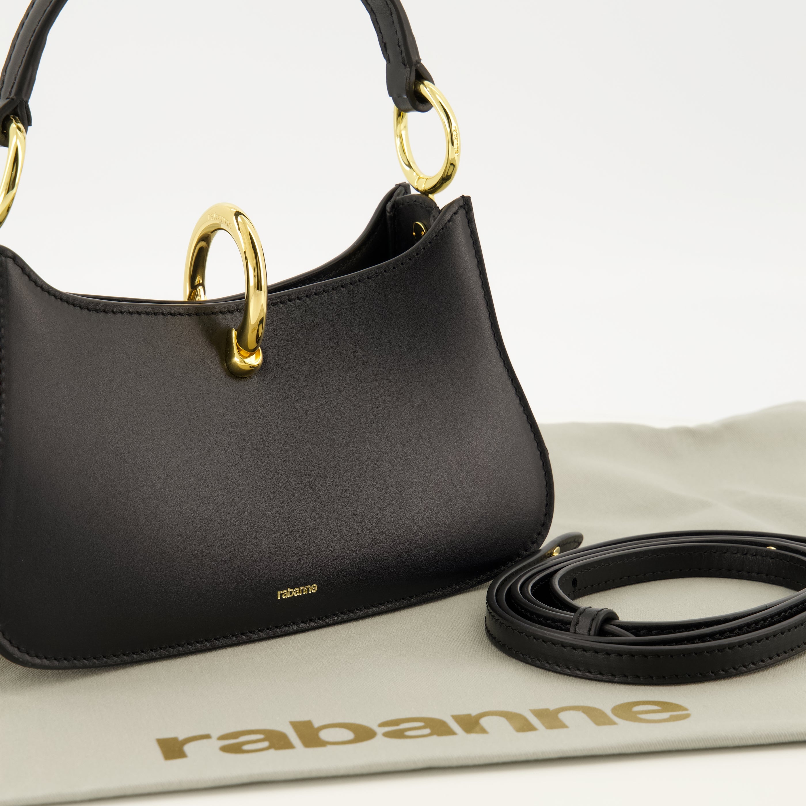 Sacs à main et épaule Mini sac en cuir noir Rabanne Noir Femme