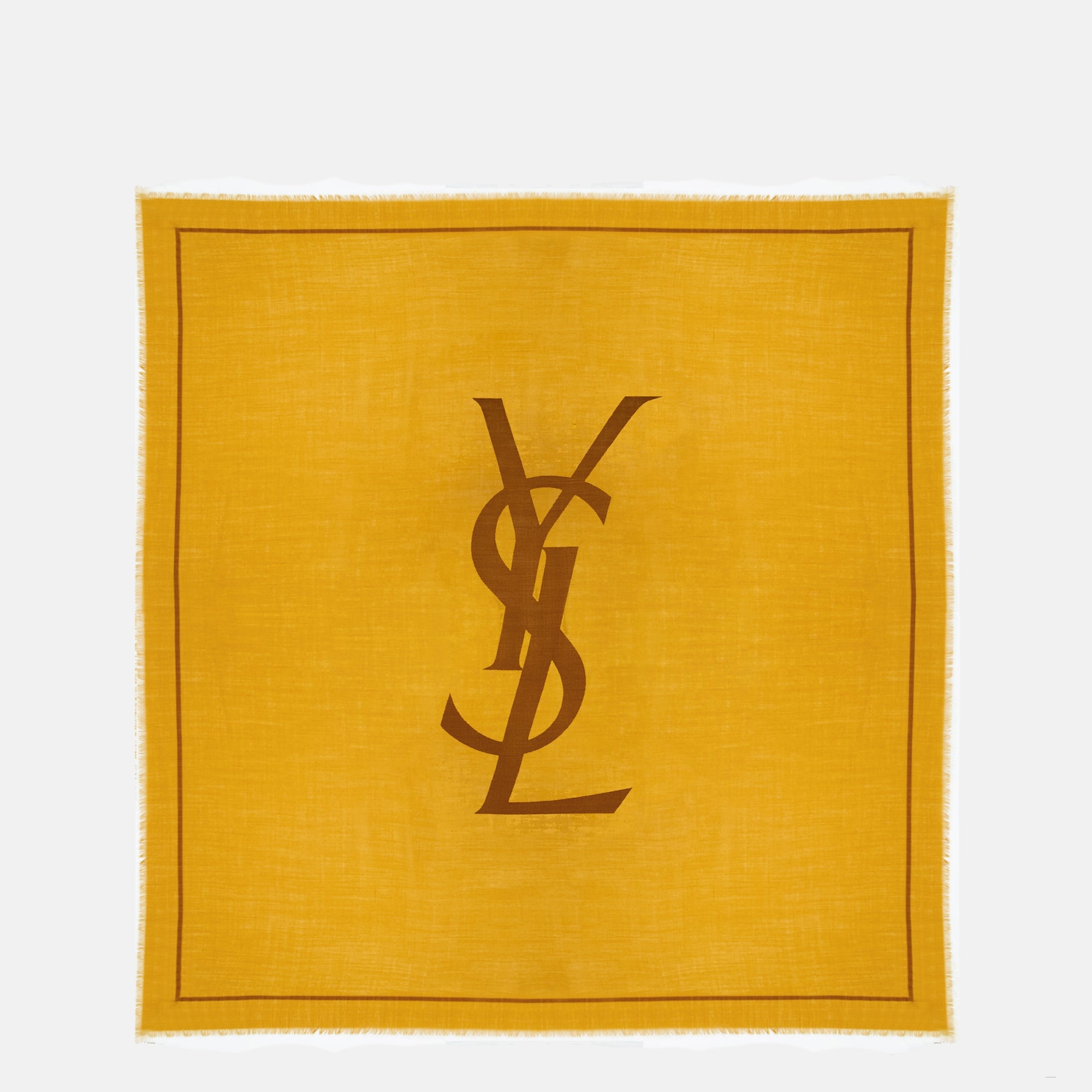 Écharpes, foulards et gants Carré de soie Cassandre en laine jaune Saint Laurent Jaune Femme