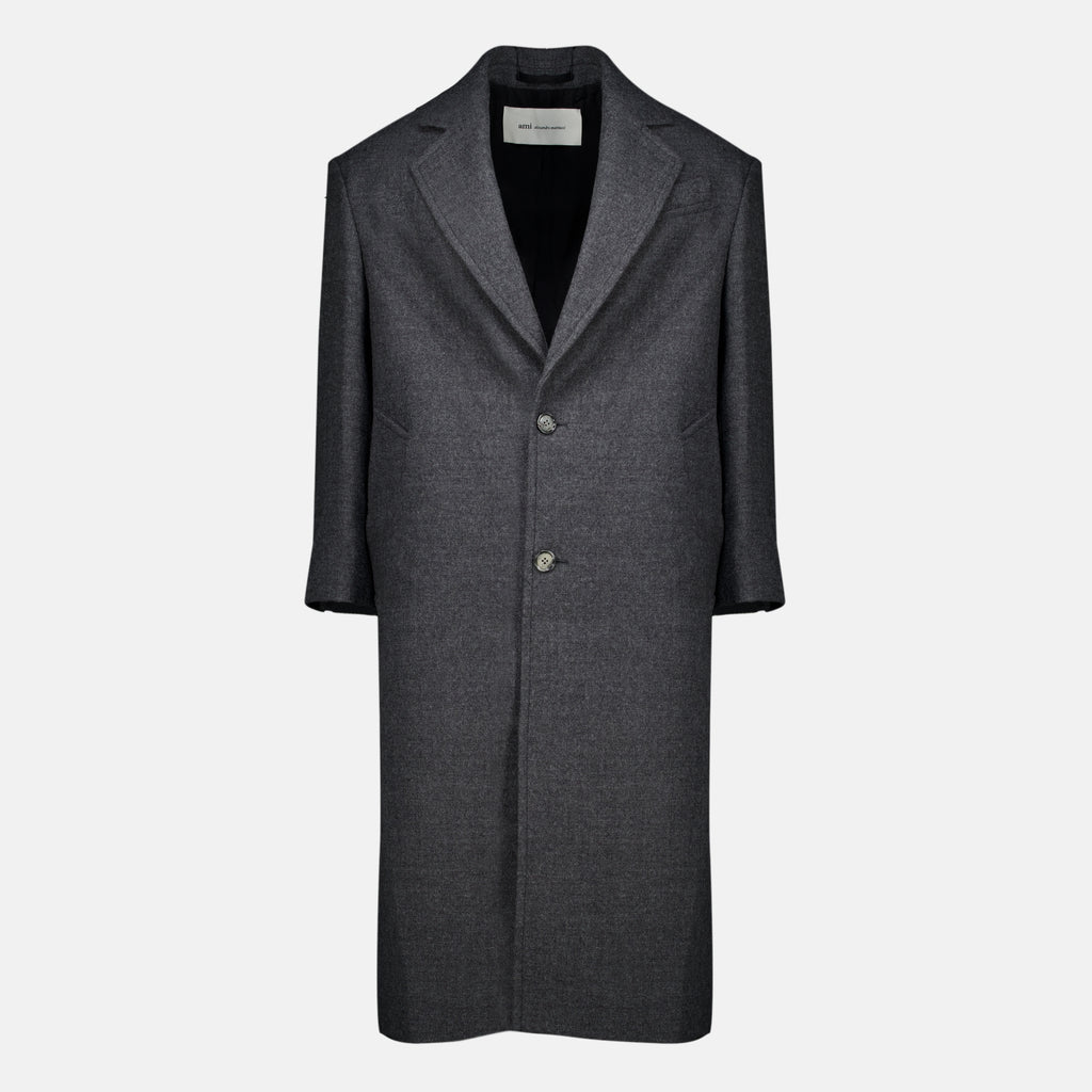 Manteaux Grey Wool Coat Ami PARIS Gris Homme