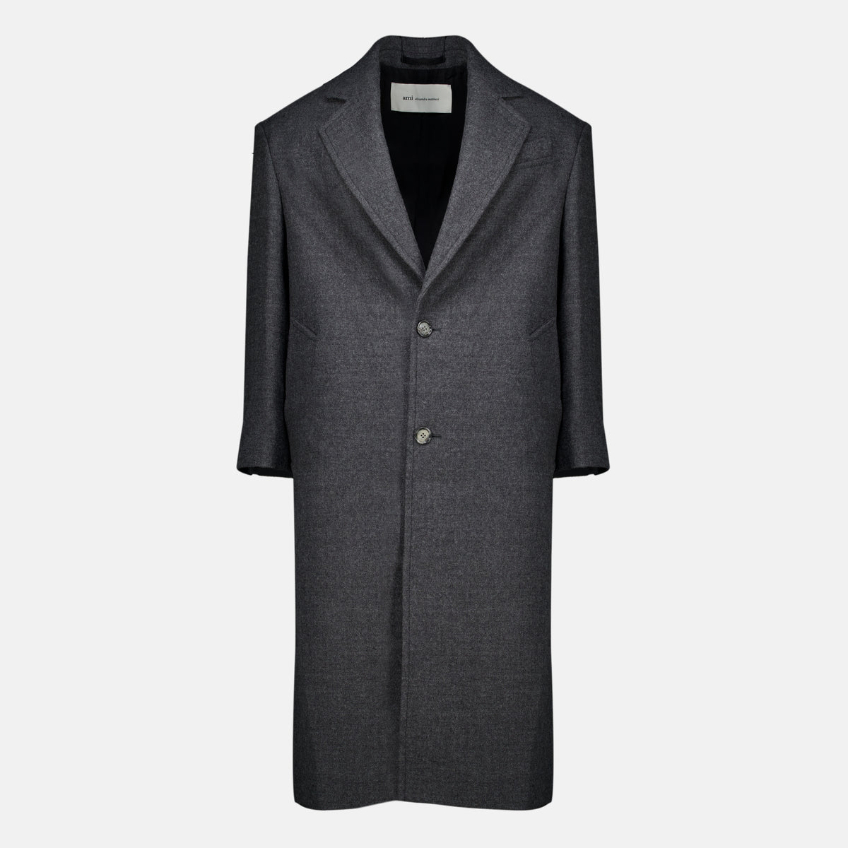 Manteaux Grey Wool Coat Ami PARIS Gris Homme