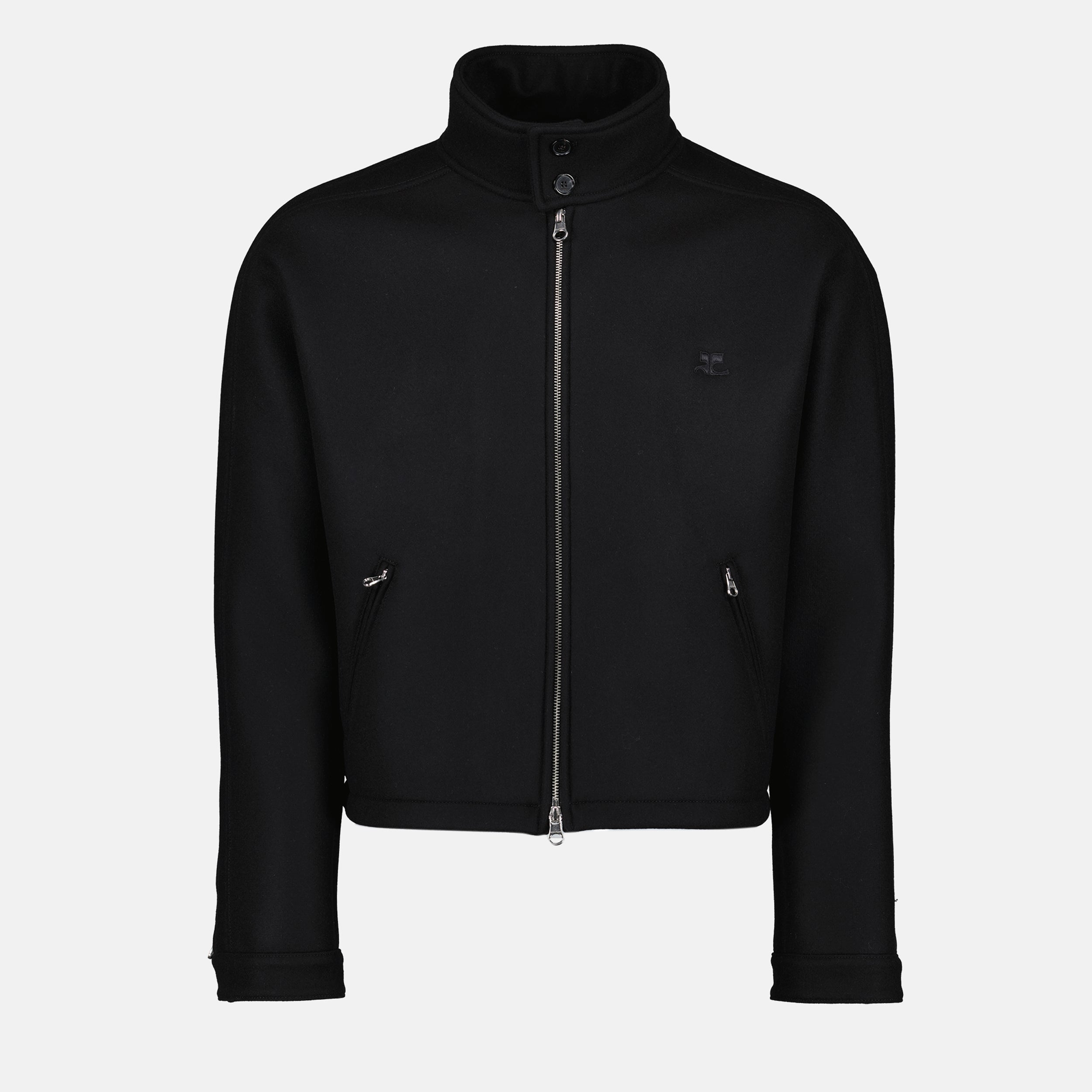 Vestes Bomber en laine Courrèges Noir Unisexe