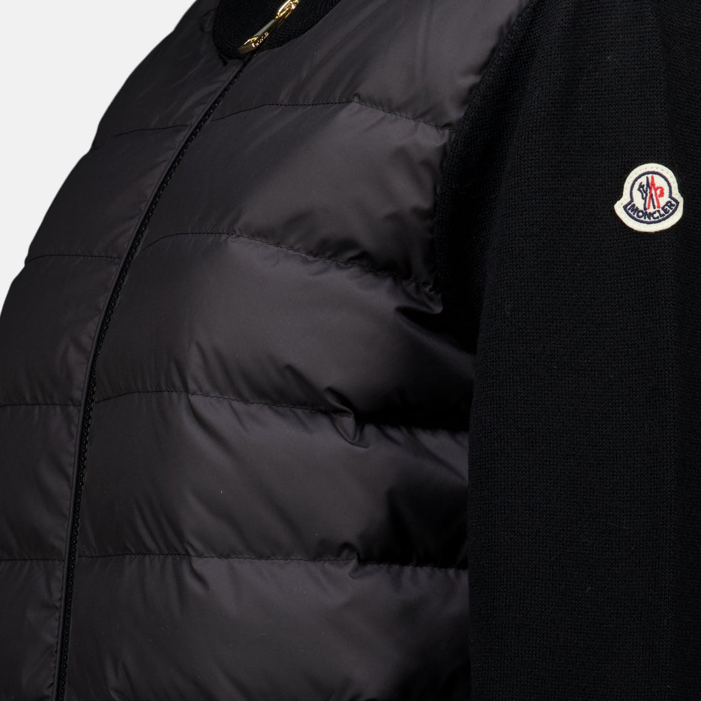 Vestes Cardigan bi-matière noir Moncler Noir Femme