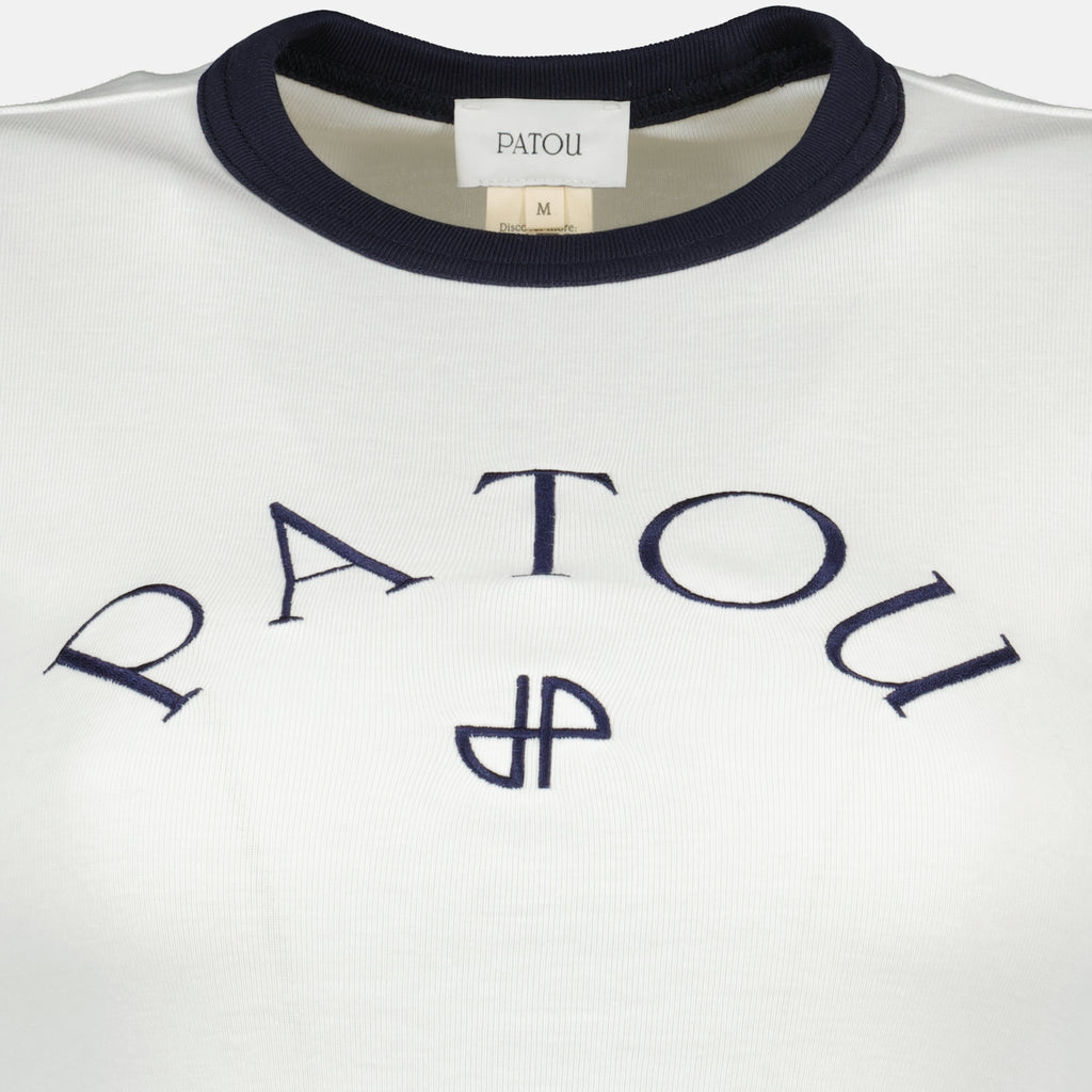 Image de l'article T-shirt à logo blanc de la marque Patou pour Femme - Saison Printemps-Été 2026 - Vue détaillée_1