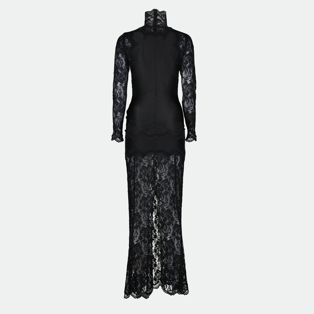 Robes Robe longue en dentelle Rabanne Noir Femme