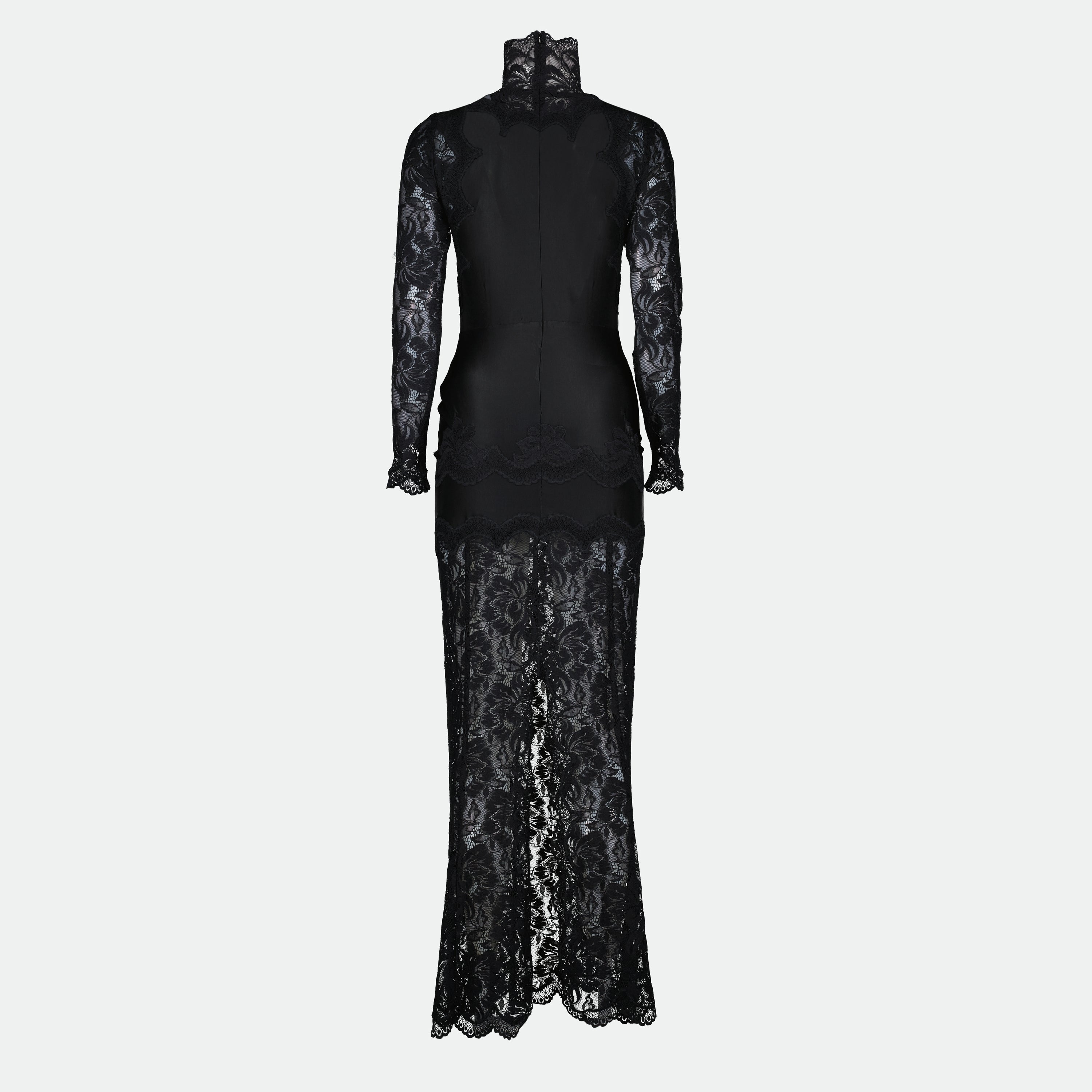Robes Robe longue en dentelle Rabanne Noir Femme