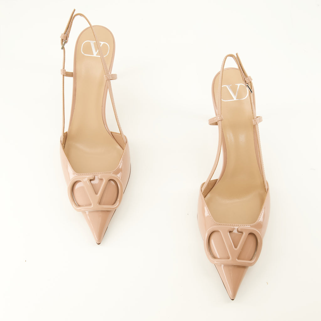 Escarpins VLogo Pumps in Pink Patent Leather Valentino Garavani Rose Femme