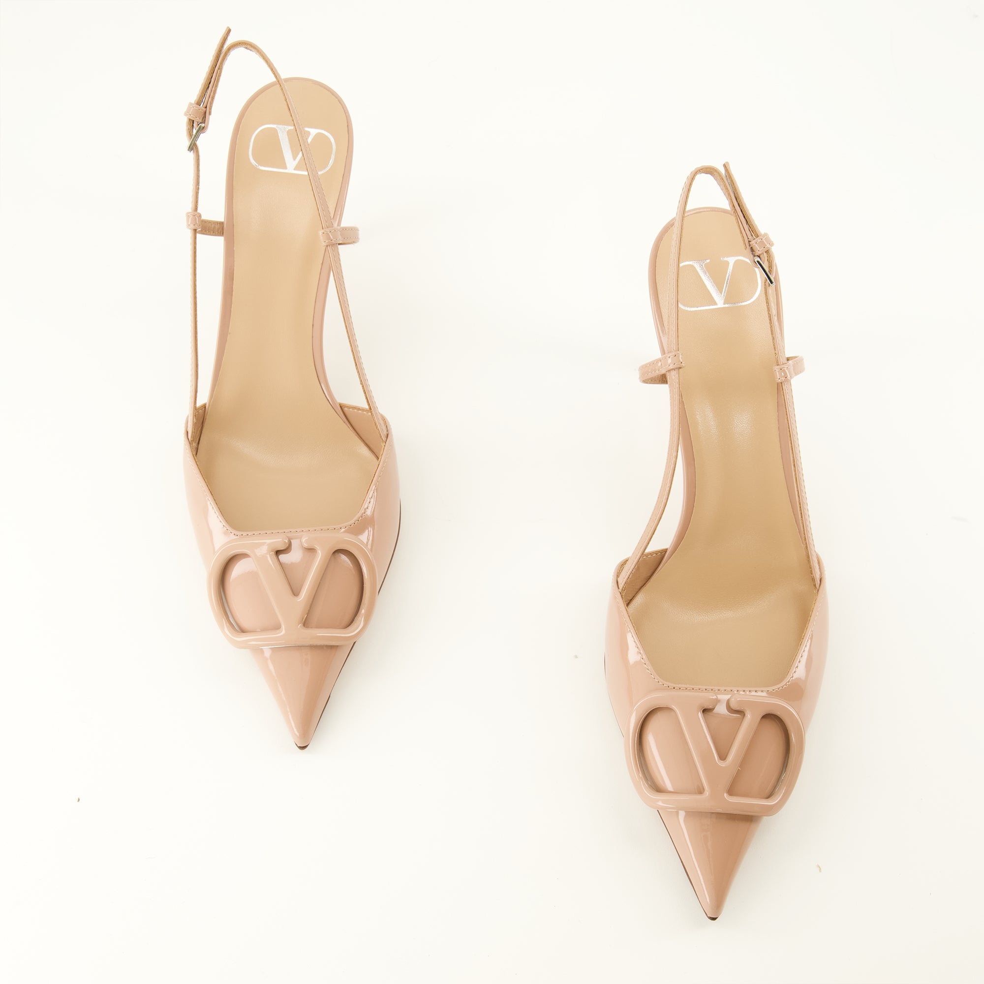 Escarpins Escarpins VLogo en cuir verni rose Valentino Garavani Rose Femme