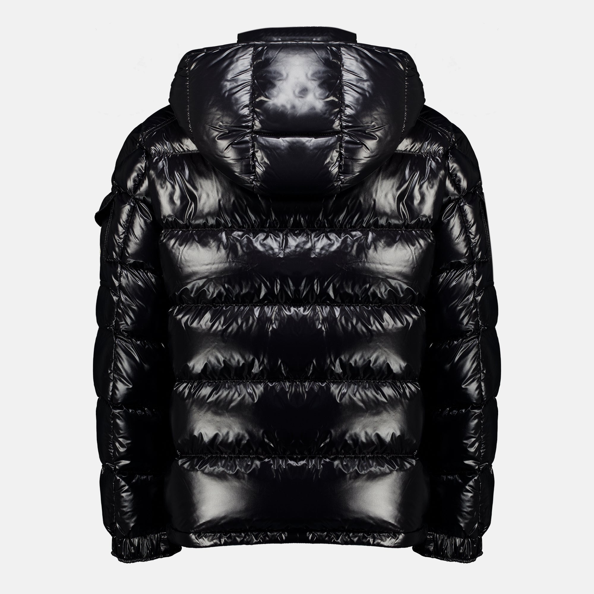 Manteaux Maya Black Padded Jacket in Glossy Nylon Moncler Noir Homme
