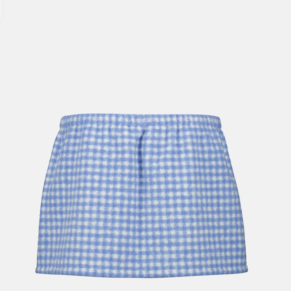 Jupes Gonna in Pile Mini Vichy Miu Miu Bleu Femme