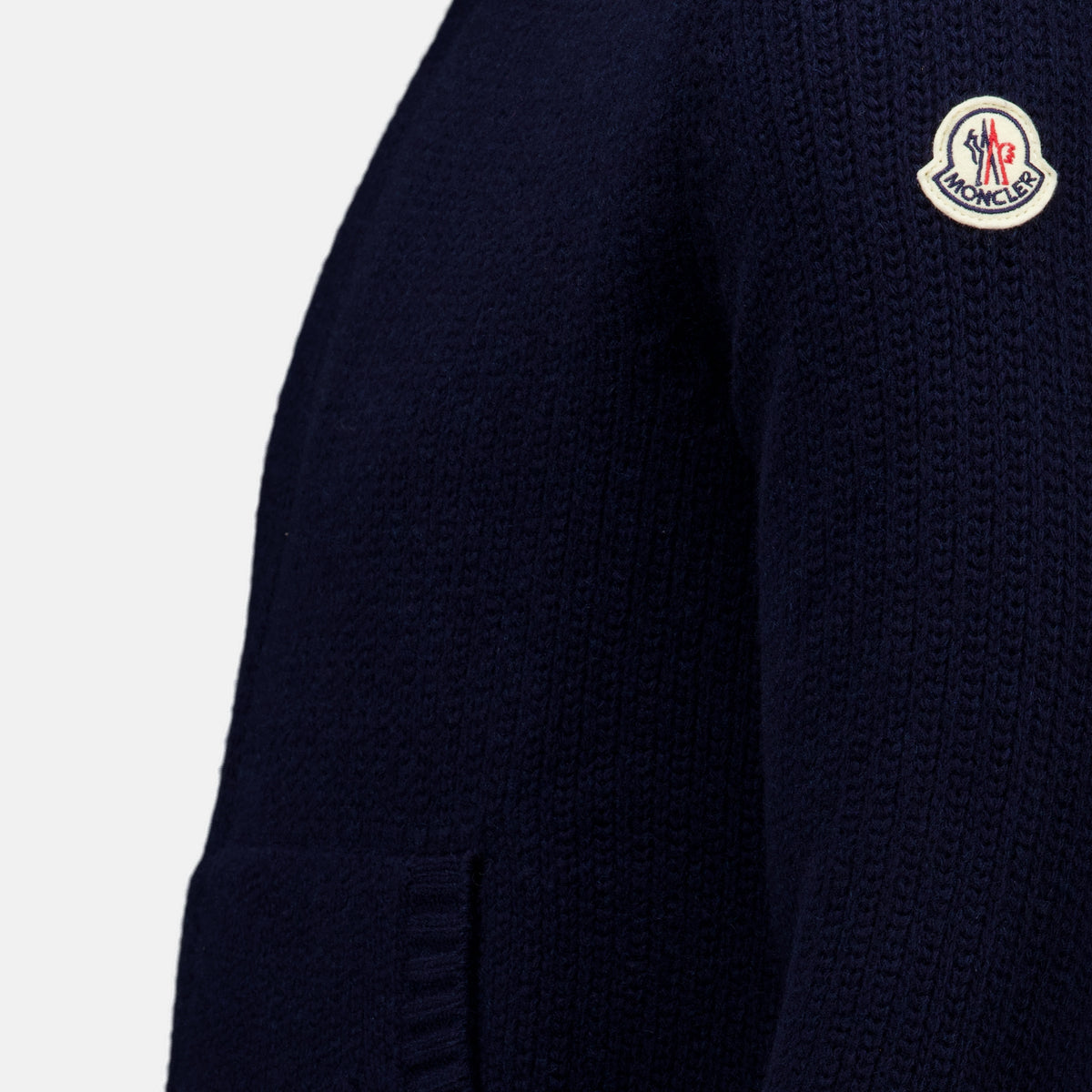 Maille Cardigan en laine bleu marine Moncler Bleu foncé Homme
