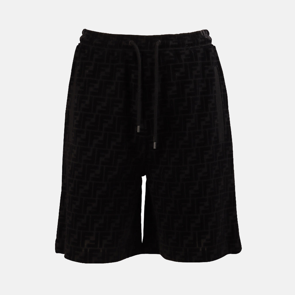Shorts Bermuda FF en piqué Fendi Negro Homme