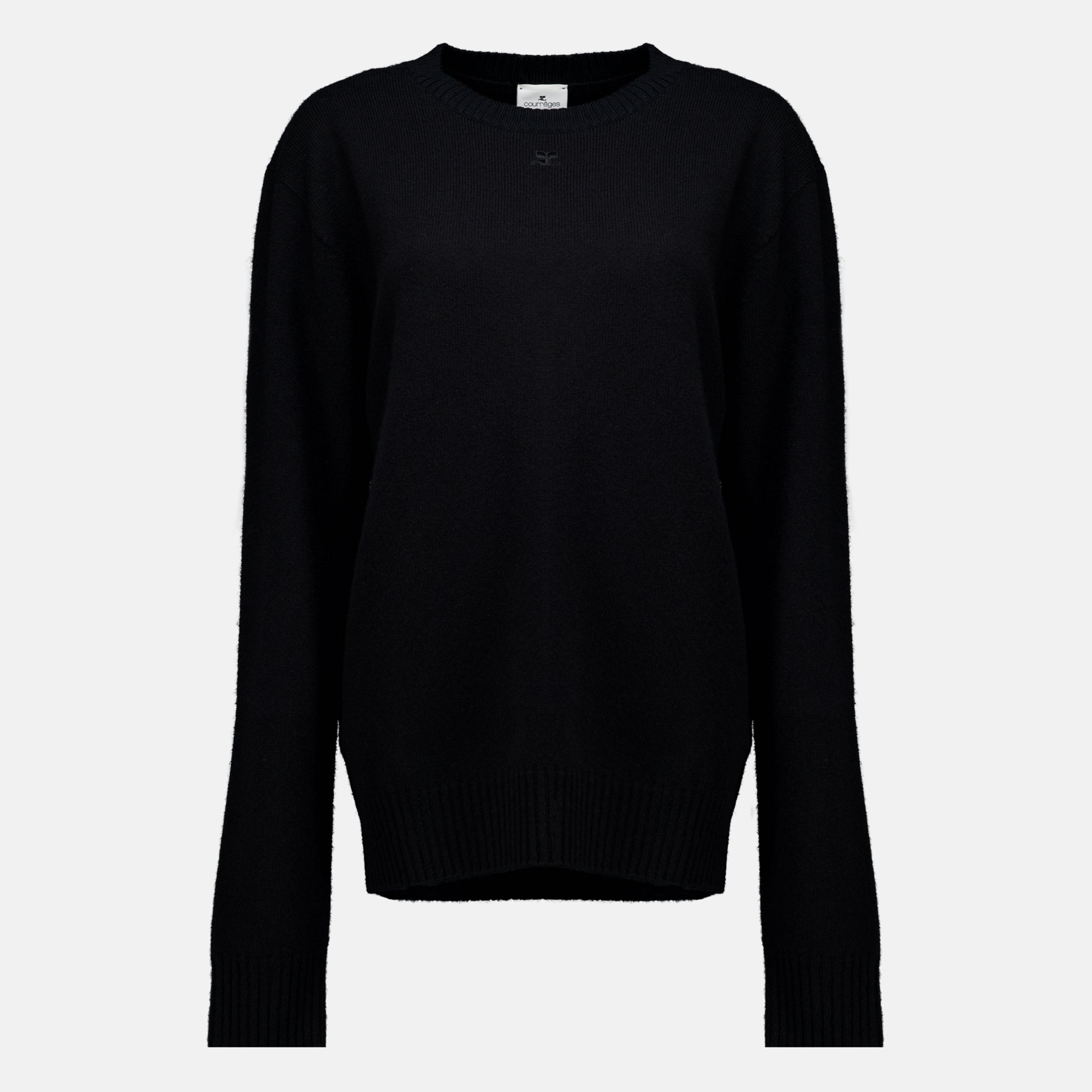 Maille 검은색 울 스웨터 Courrèges Noir Femme