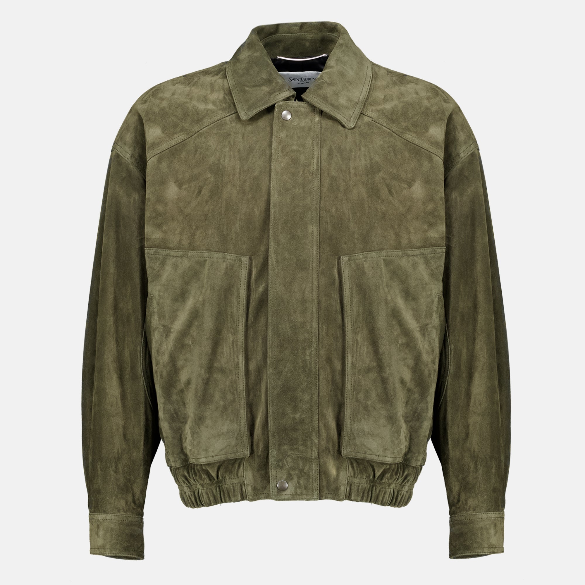 Vestes Kaki Leather Suede Bomber Saint Laurent Kaki Homme