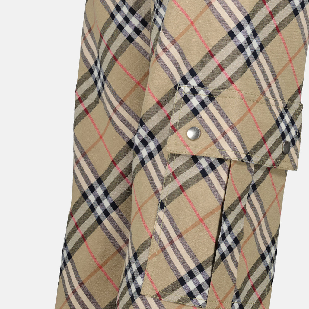 Pants Checkered Pants Burberry Beige Femme