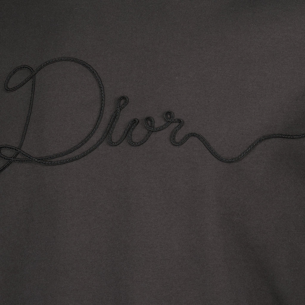 Image of the Dior Ribbon gray T-shirt from the Dior brand for Men - Spring-Summer 2026 - Detailed View 2