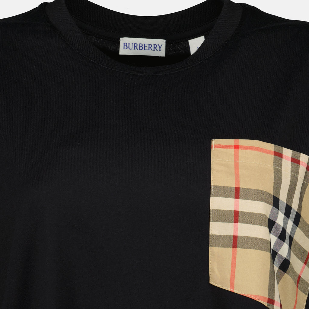 Image de l'article T-shirt Check noir de la marque Burberry pour Femme - Saison Printemps-Été 2026 - Vue détaillée_1