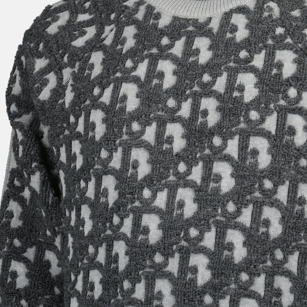 Maille Dior Oblique Sweater Dior Gris Homme