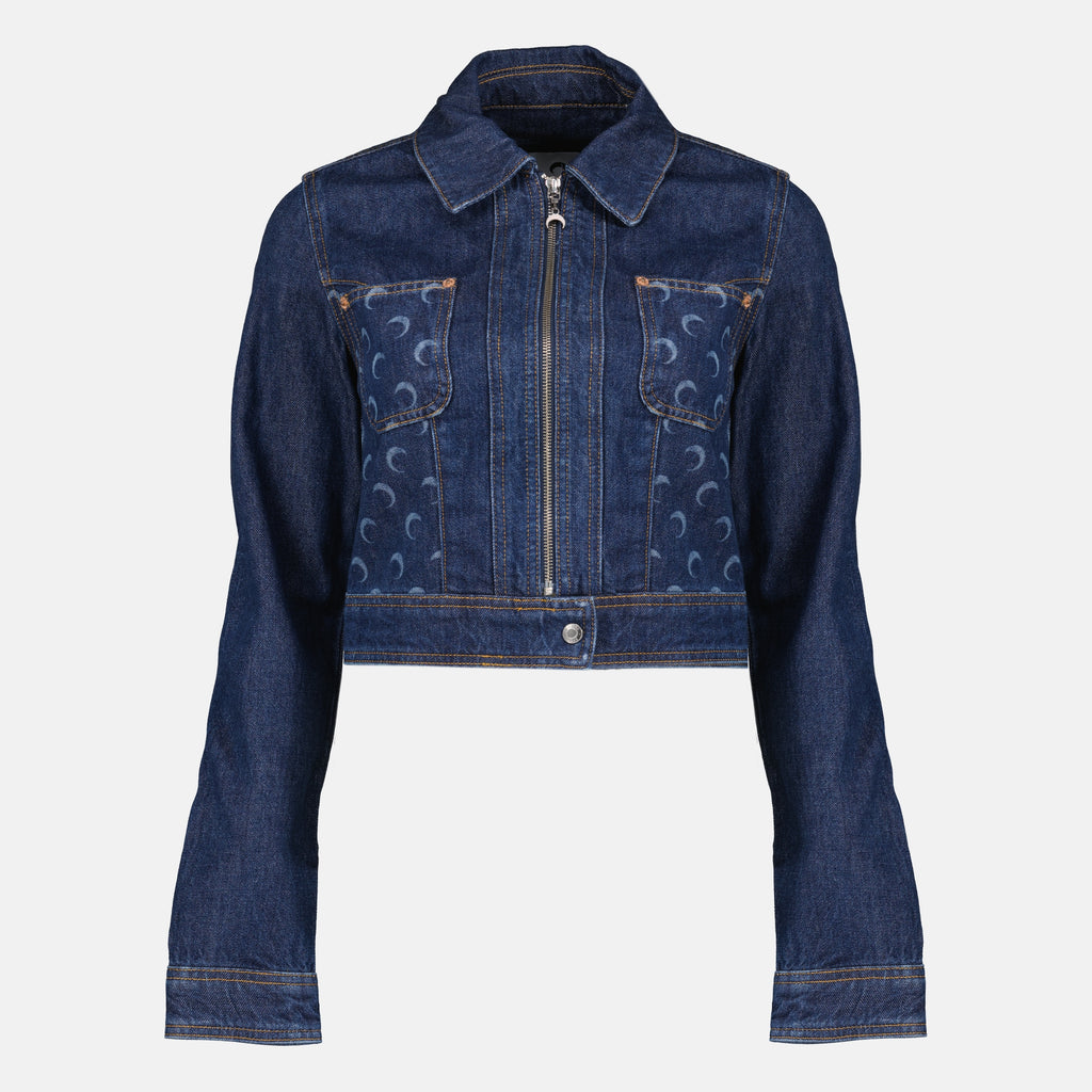 Vestes Casaco de Jean Trucker Azul Escuro Marine Serre Bleu foncé Femme