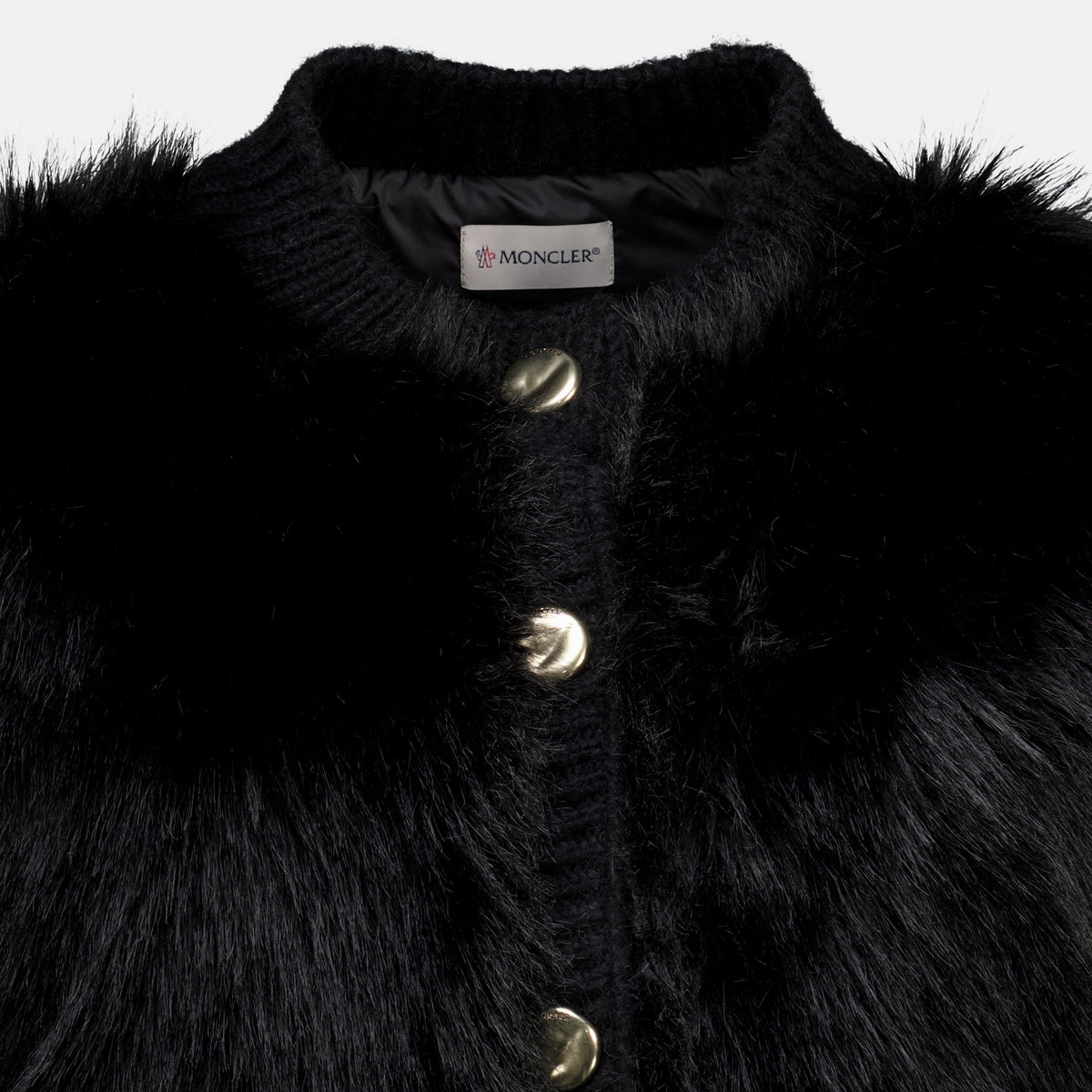 Maille Cardigan en alpaga et laine noir Moncler Noir Femme