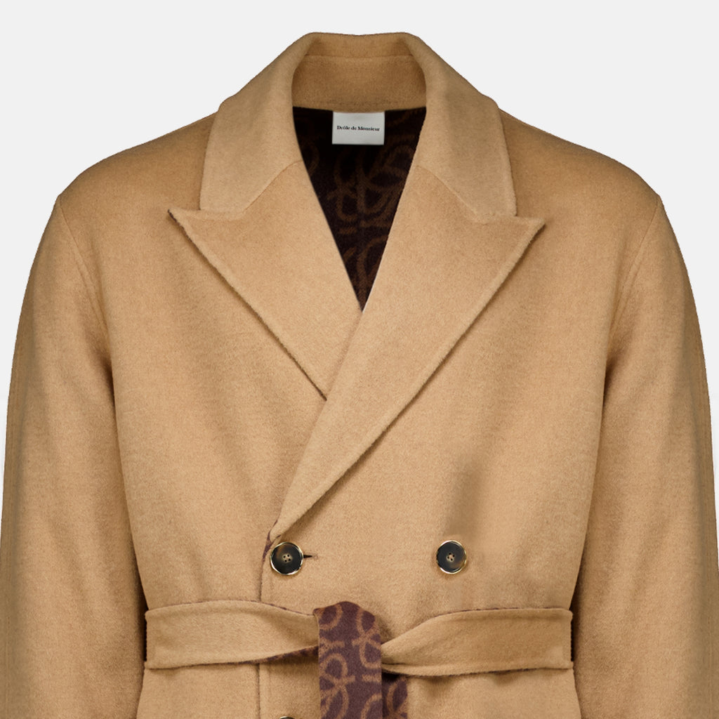 Manteaux Cappotto Double-Faced Monogram Drole De Monsieur Marron Homme