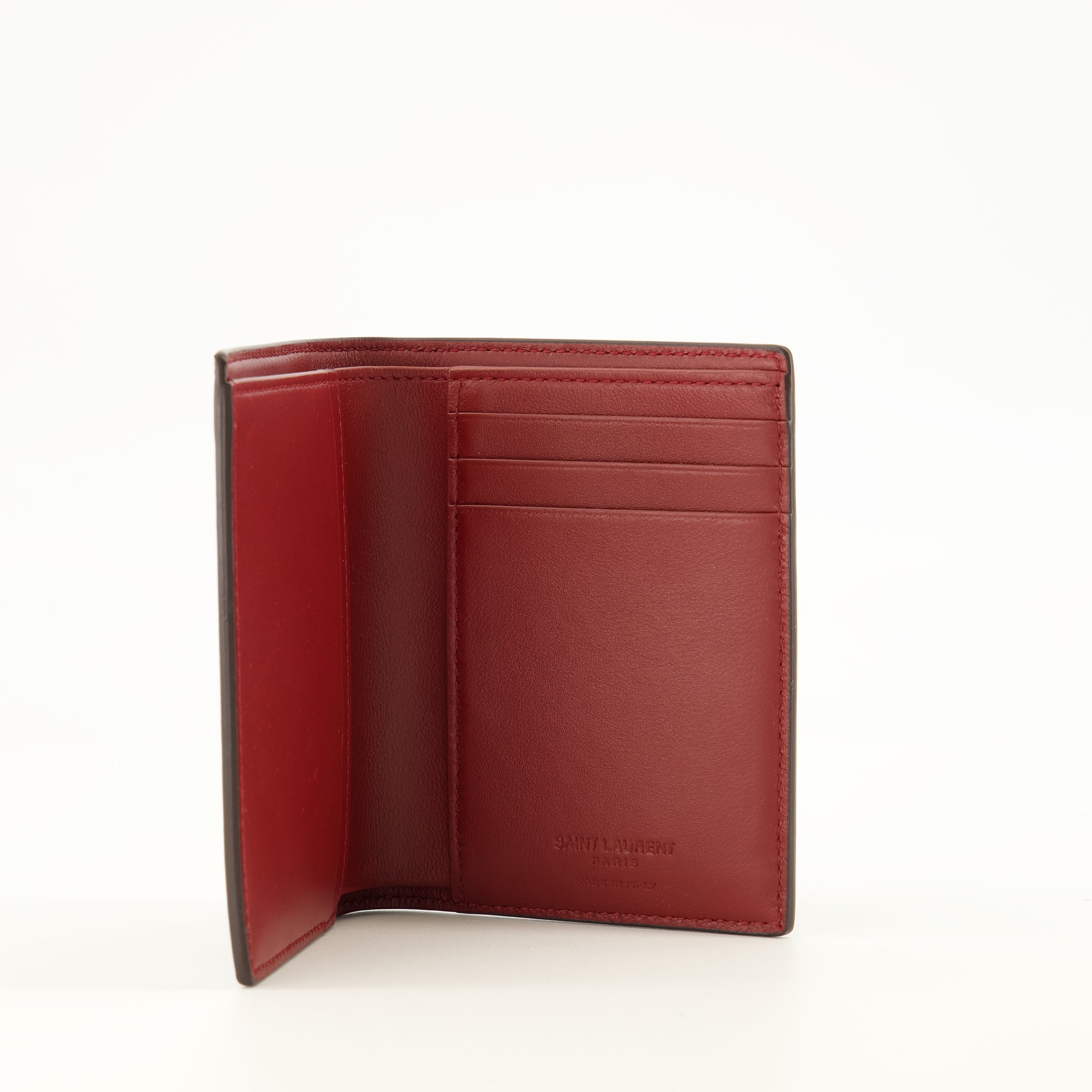 Petite maroquinerie Braunes Leder-Wallet von Saint Laurent Paris Saint Laurent Marron Homme