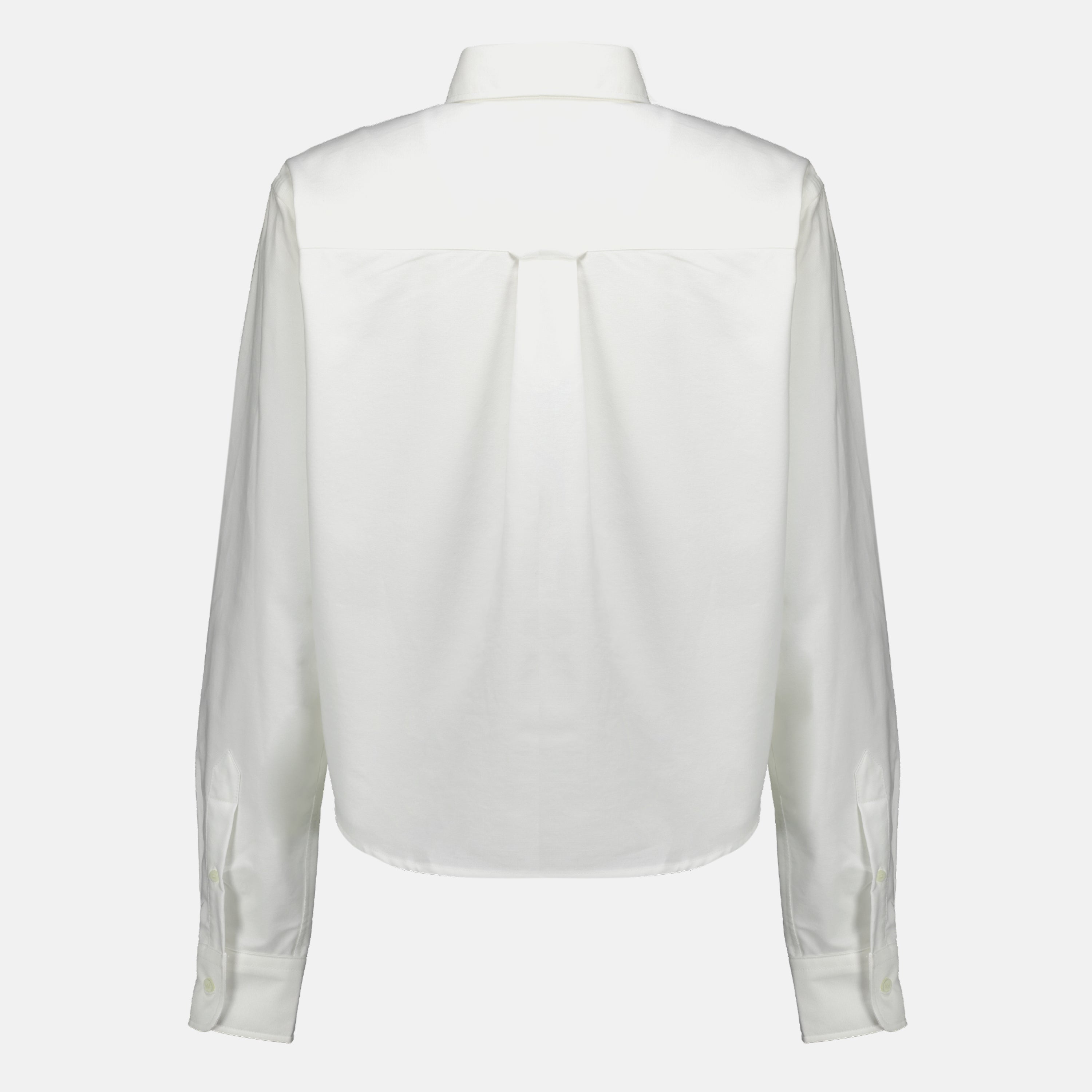 Chemises Camicia Corta Bianca in Cotone Ami PARIS Blanc Femme