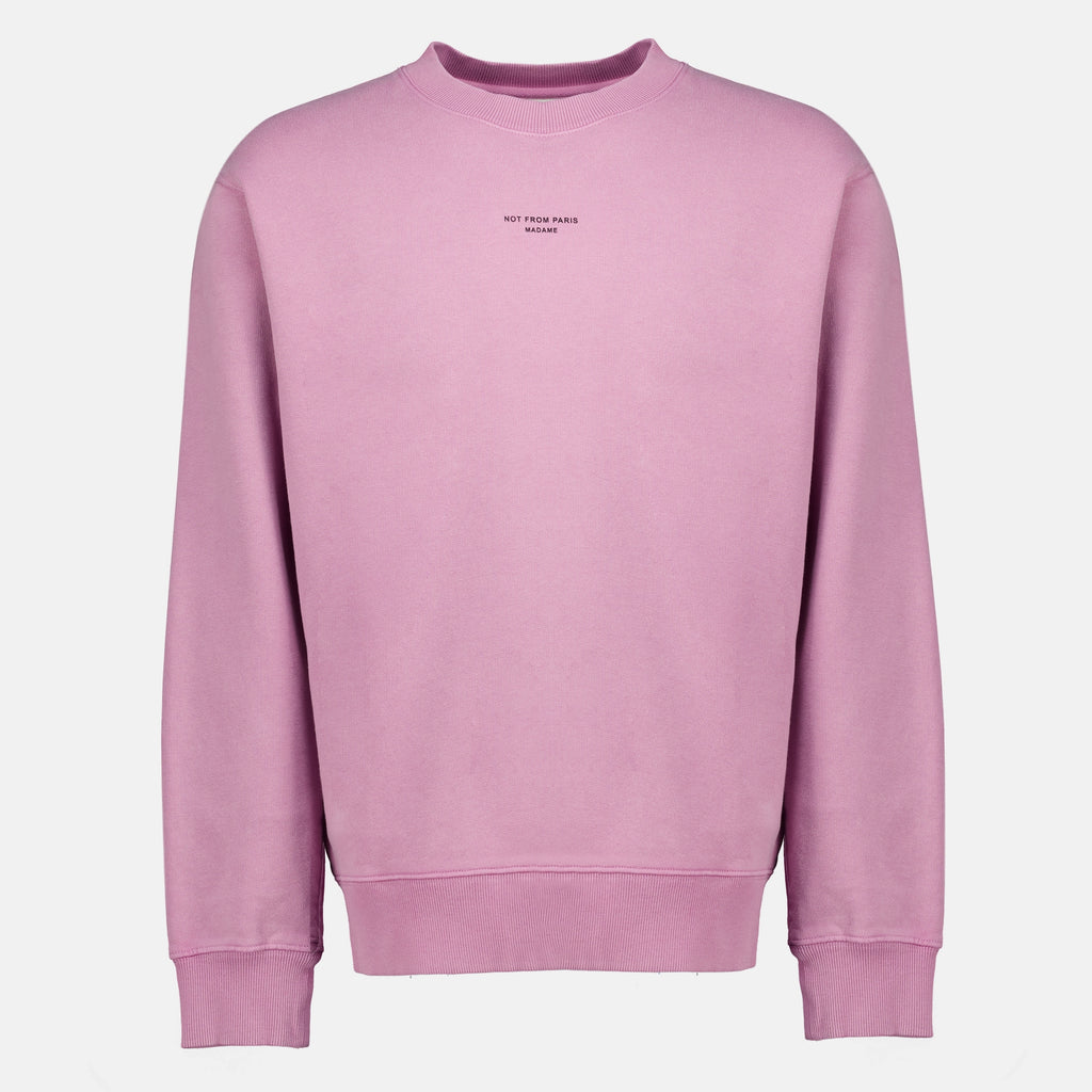 Sweatshirts 클래식 핑크 슬로건 스웻셔츠 Drole De Monsieur Rose Homme
