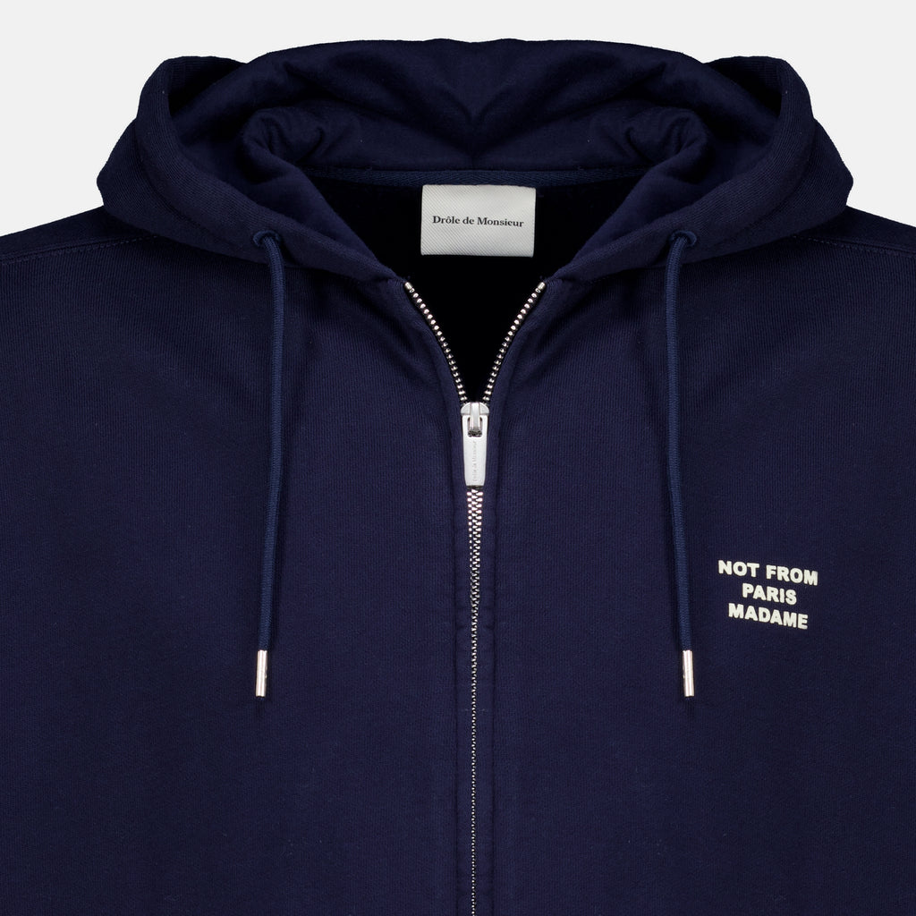 Sweatshirts ネイビーブルー スローガン ジップ スウェットシャツ Drole De Monsieur Bleu foncé Homme