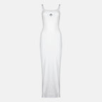 Robes Abito lungo bianco in cotone Marine Serre Blanc Femme