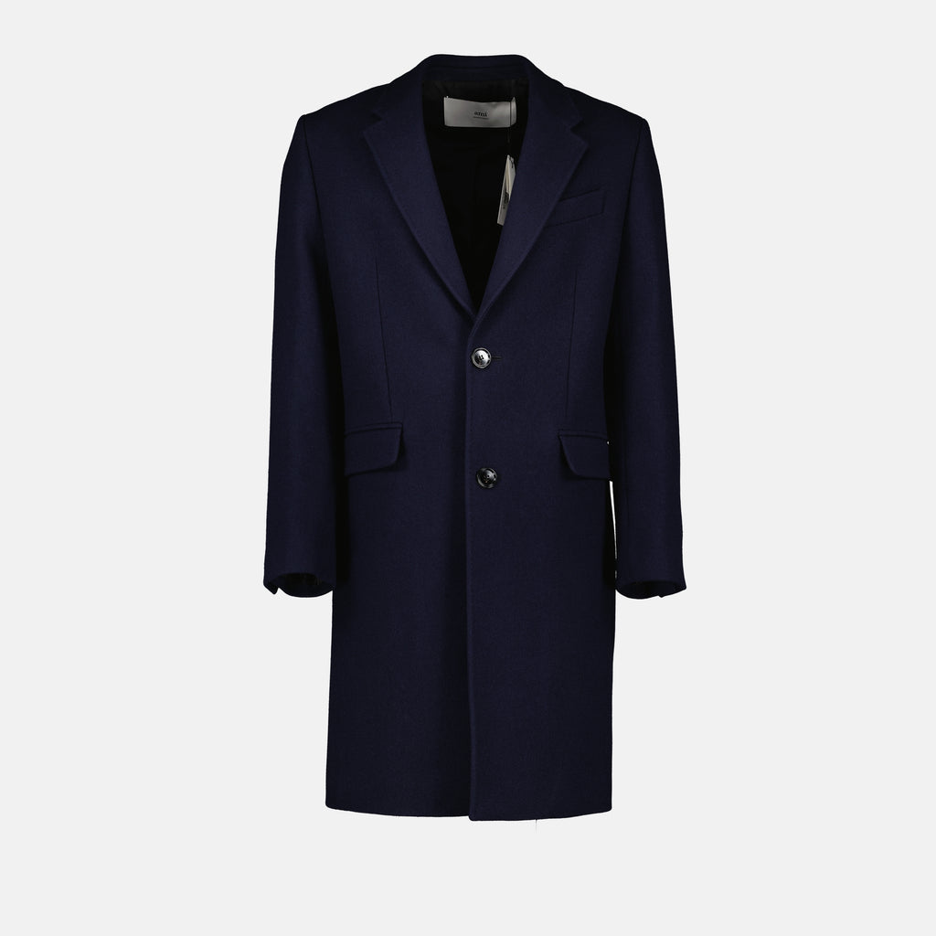 Cappotti Cappotto in Lana Ami PARIS Blu scuro Homme