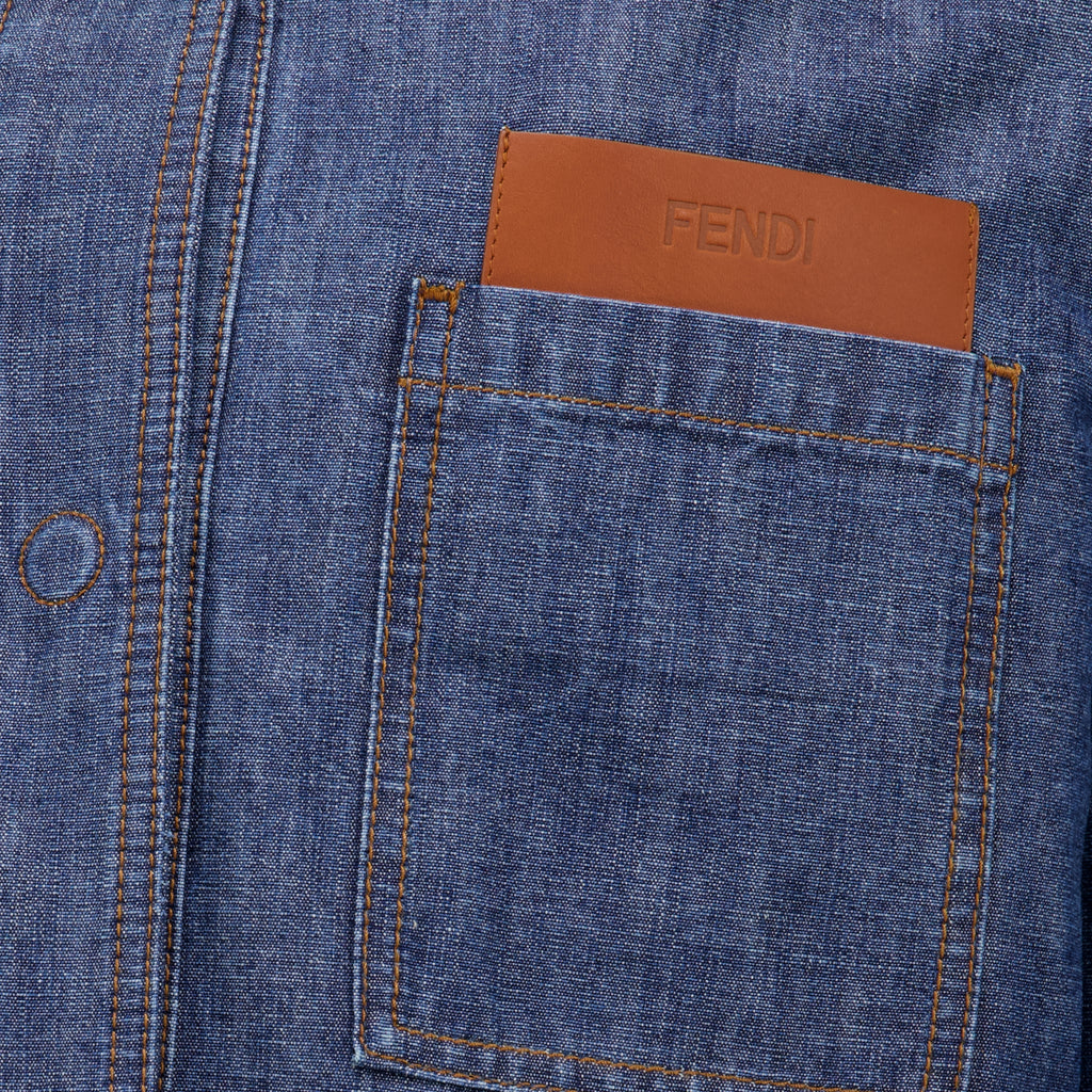 Vestes Blaue Denimjacke Fendi Bleu Femme