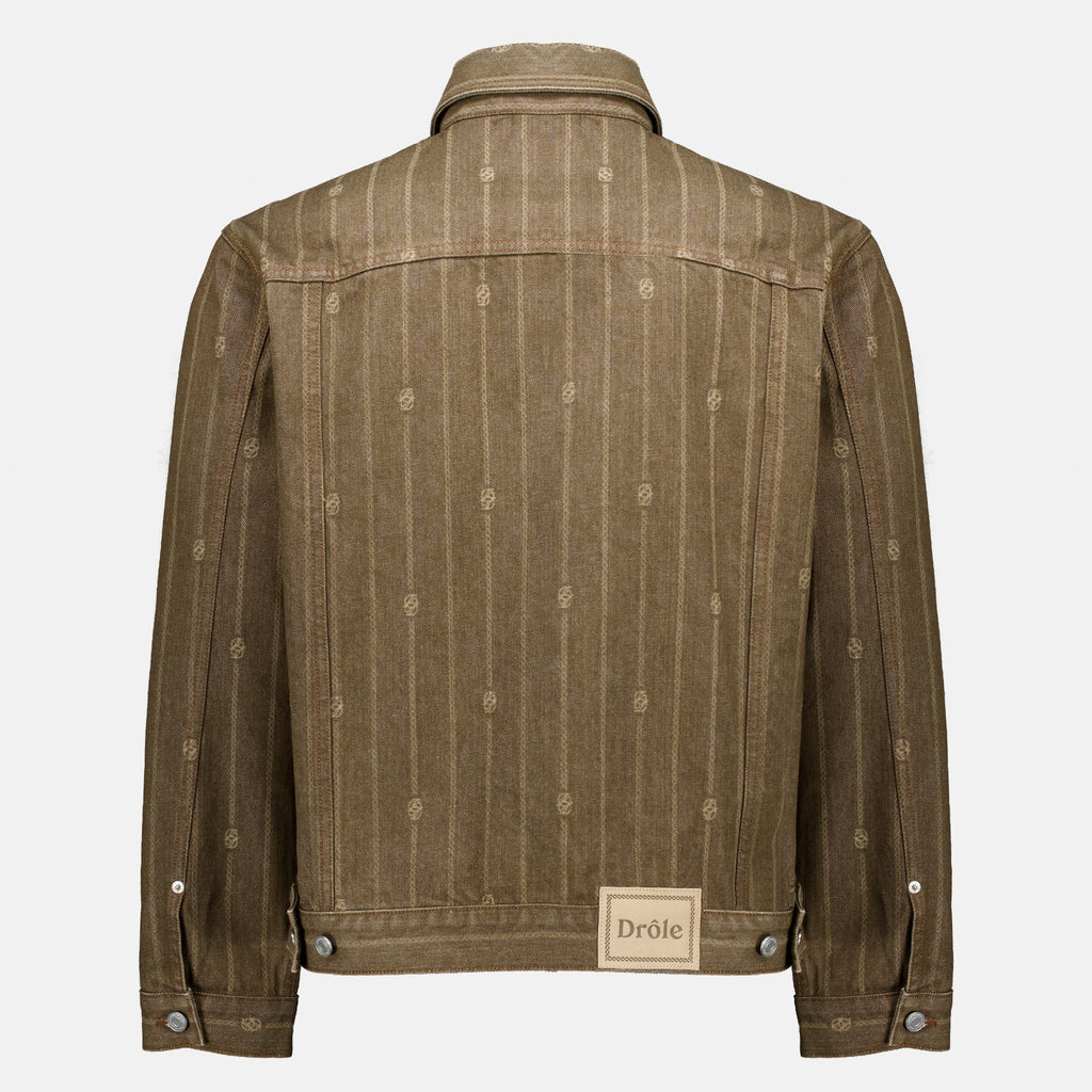 Vestes Giacca Monogram in Denim Marrone Drole De Monsieur Marron Homme