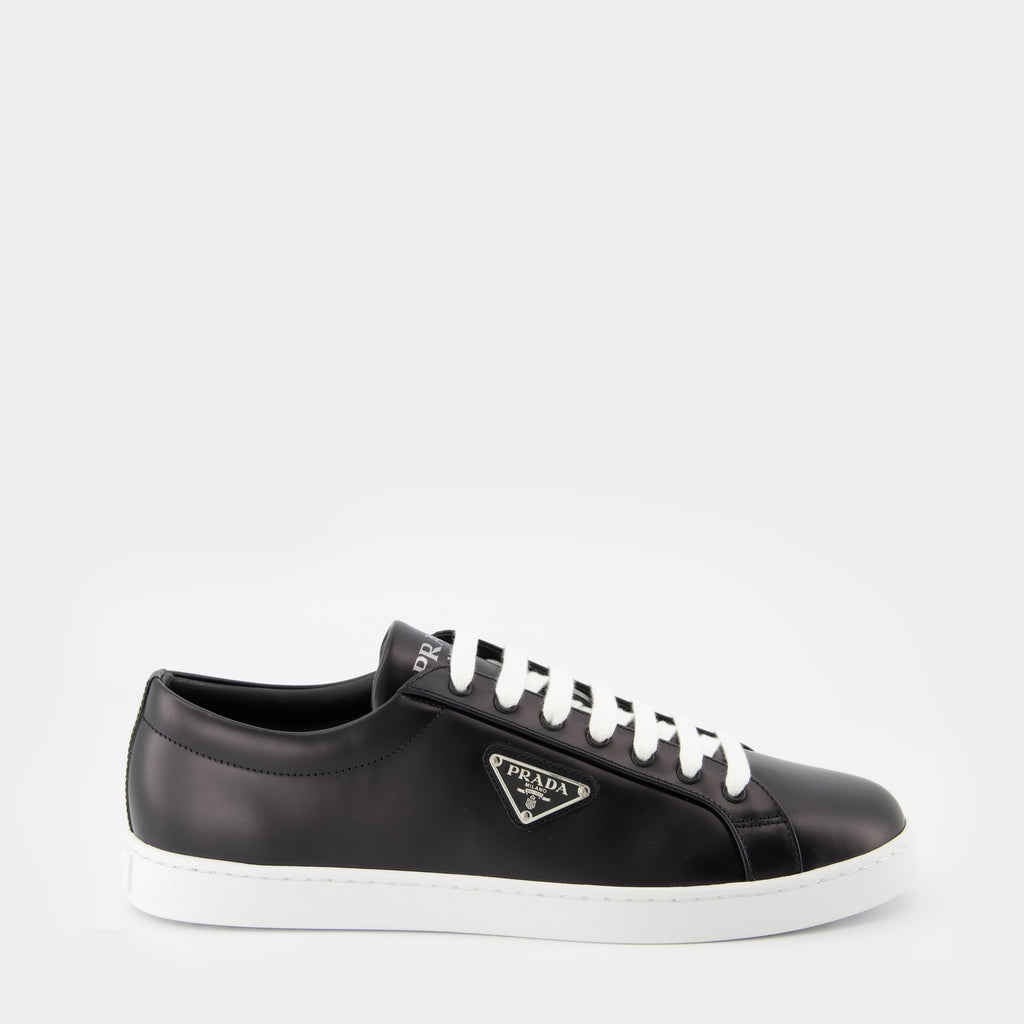 Baskets Baskets en cuir brossé Prada Noir Homme