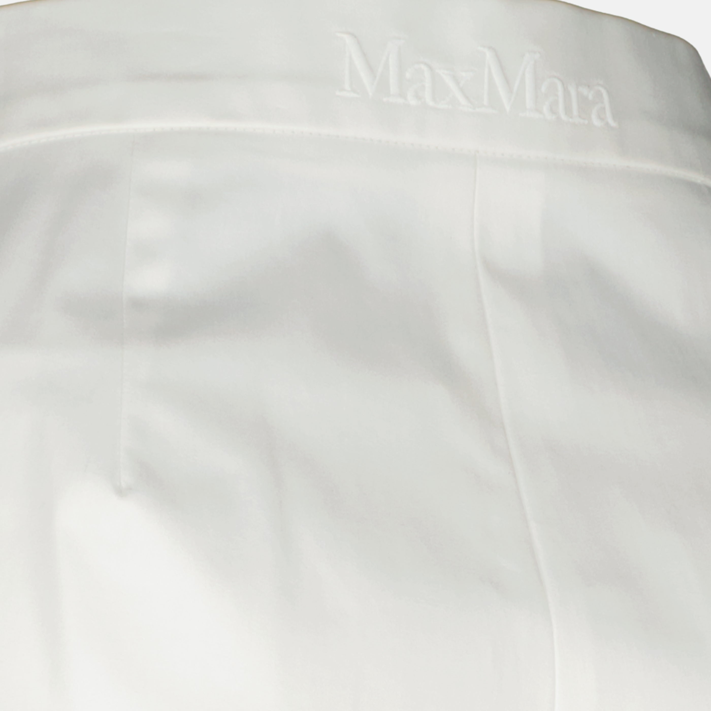 Bild des weißen Baumwollsatin-Shorts von Max Mara für Damen - Frühjahr-Sommer 2026 - Detailansicht_2