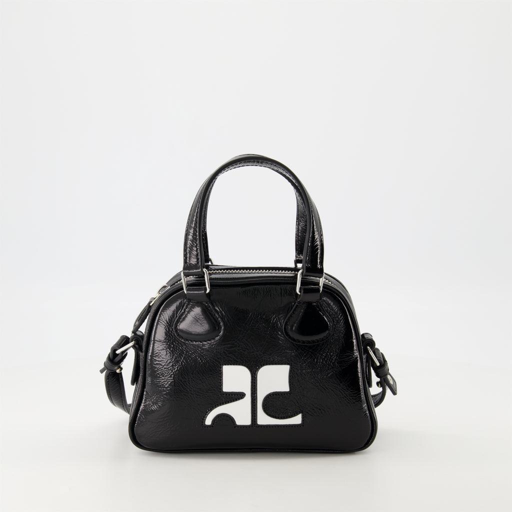 Sacs à main et épaule Mini sac bowling Réédition Courrèges Noir Unisexe