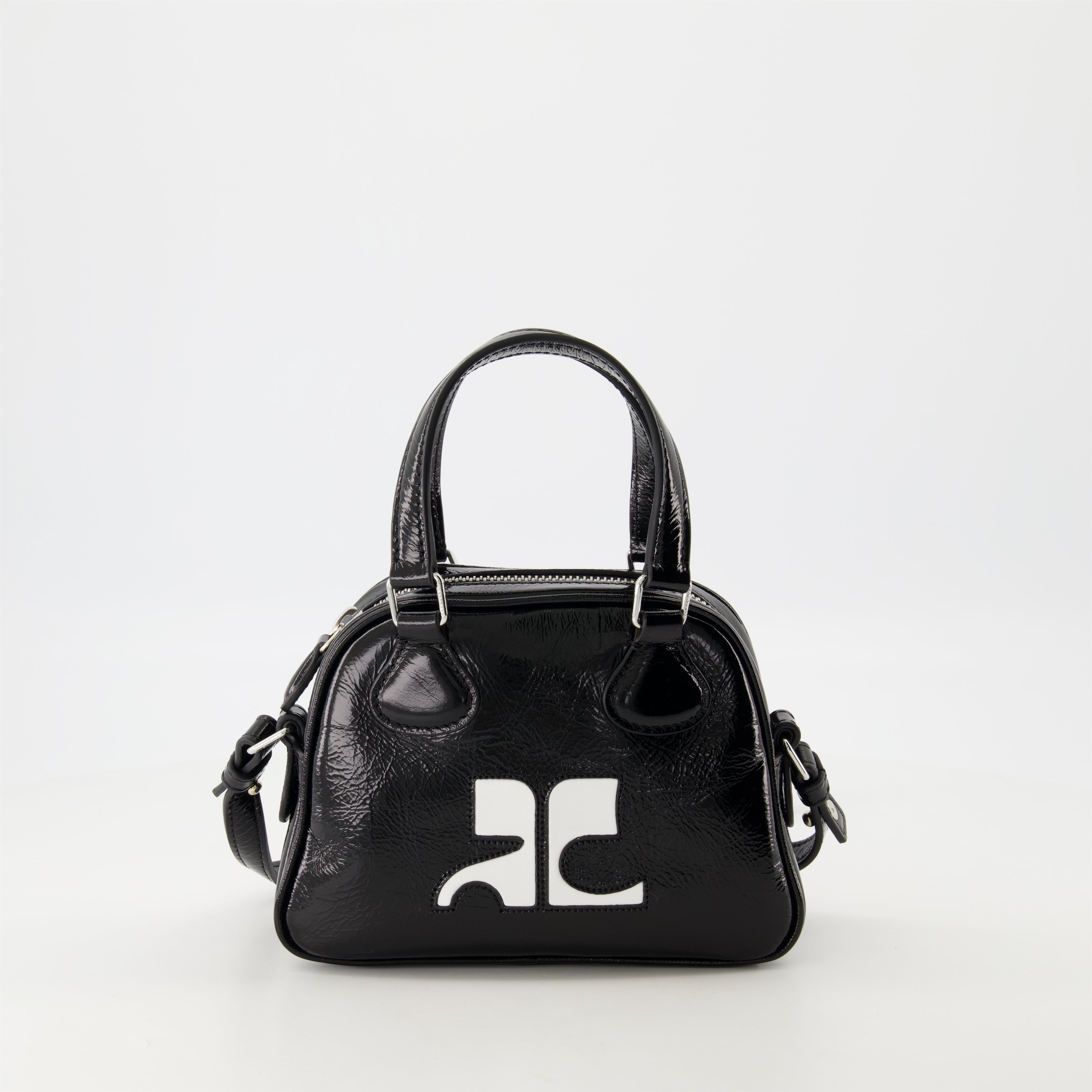 Sacs à main et épaule Mini sac bowling Réédition Courrèges Noir Unisexe