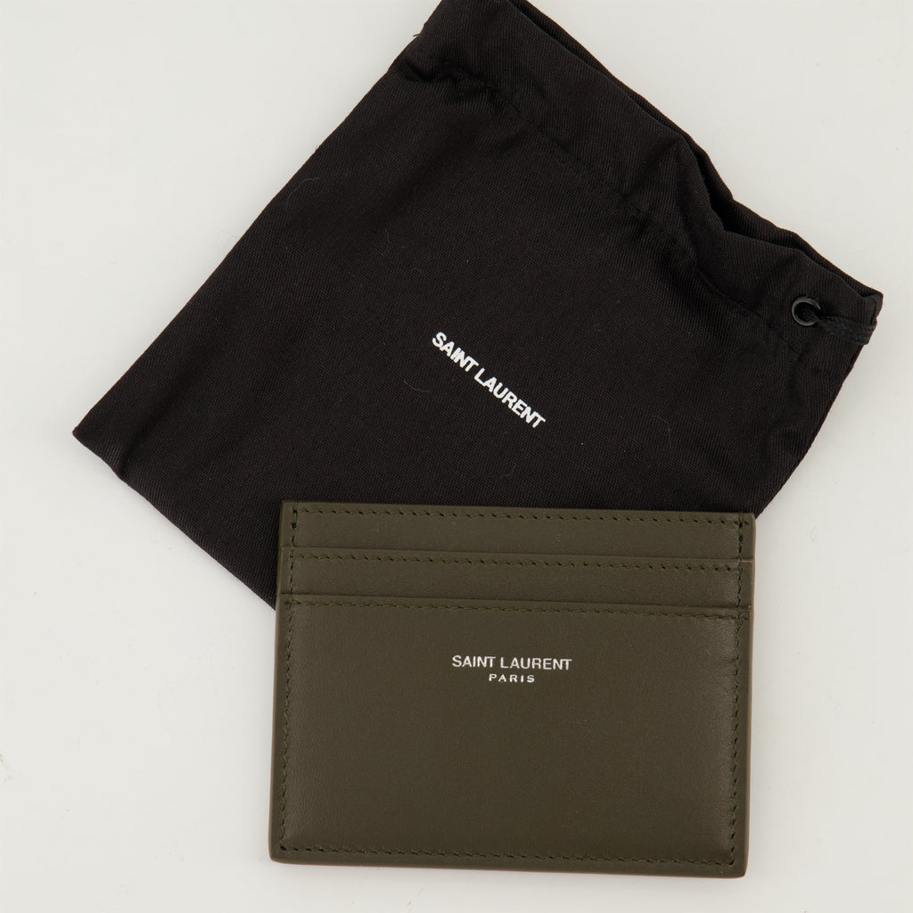 スモールレザーグッズ Porte-cartes Saint Laurent Paris Saint Laurent カーキ Homme