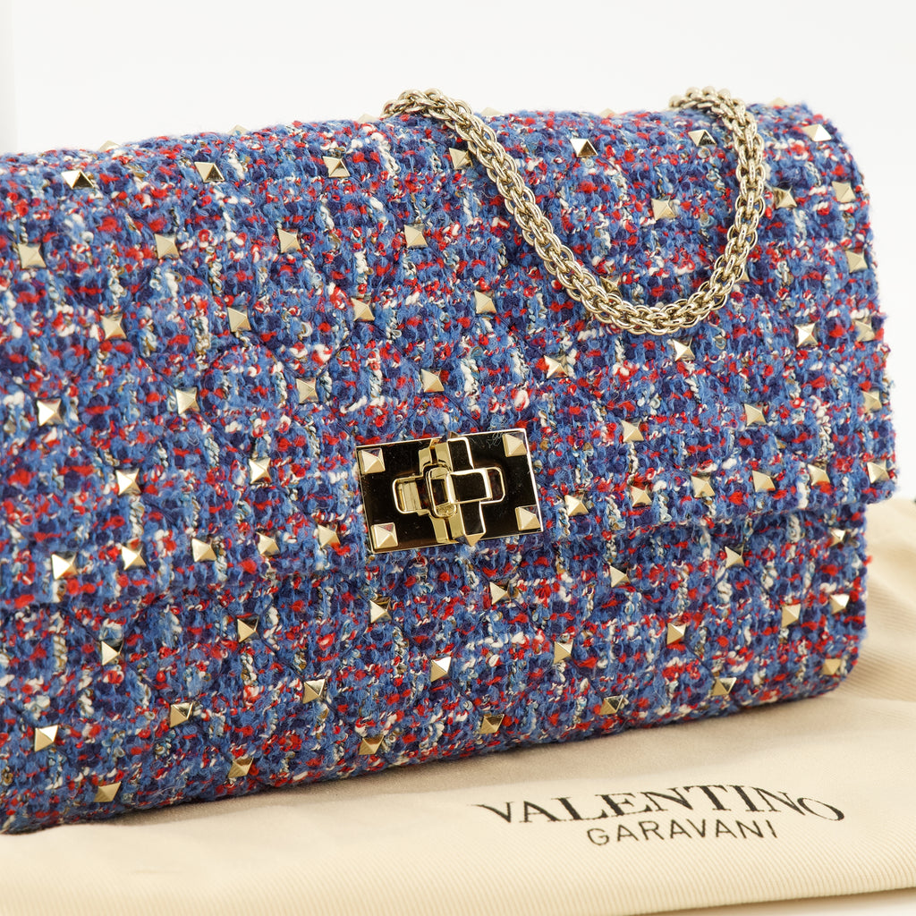 Sacs à main et épaule Rockstud Spike Tweed Pouch Valentino Garavani Violet Femme
