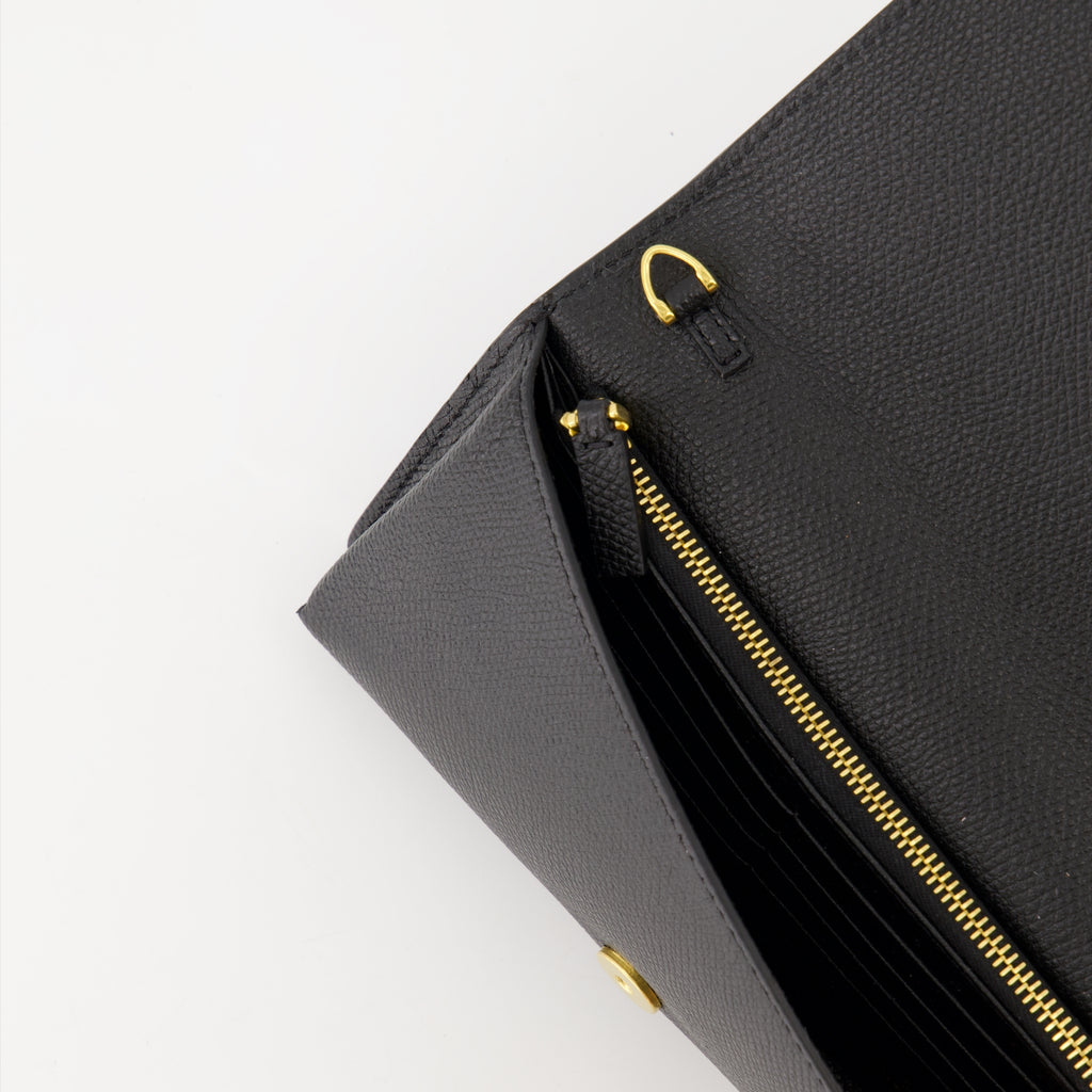 スモールレザーグッズ Portefeuille VLogo à chaîne Valentino Garavani 黒 Femme