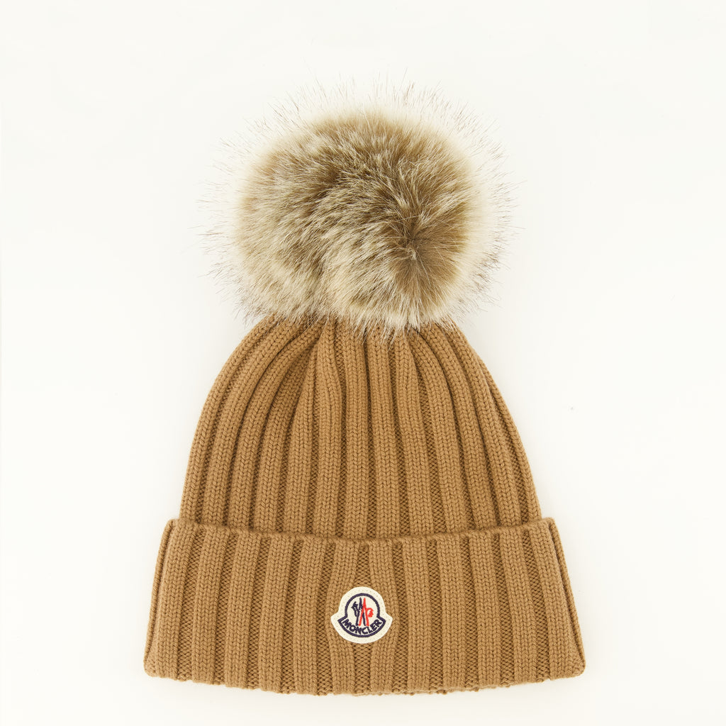 Chapeaux, casquettes et bonnets Gorro de lana marrón con pompón Moncler Marron Femme