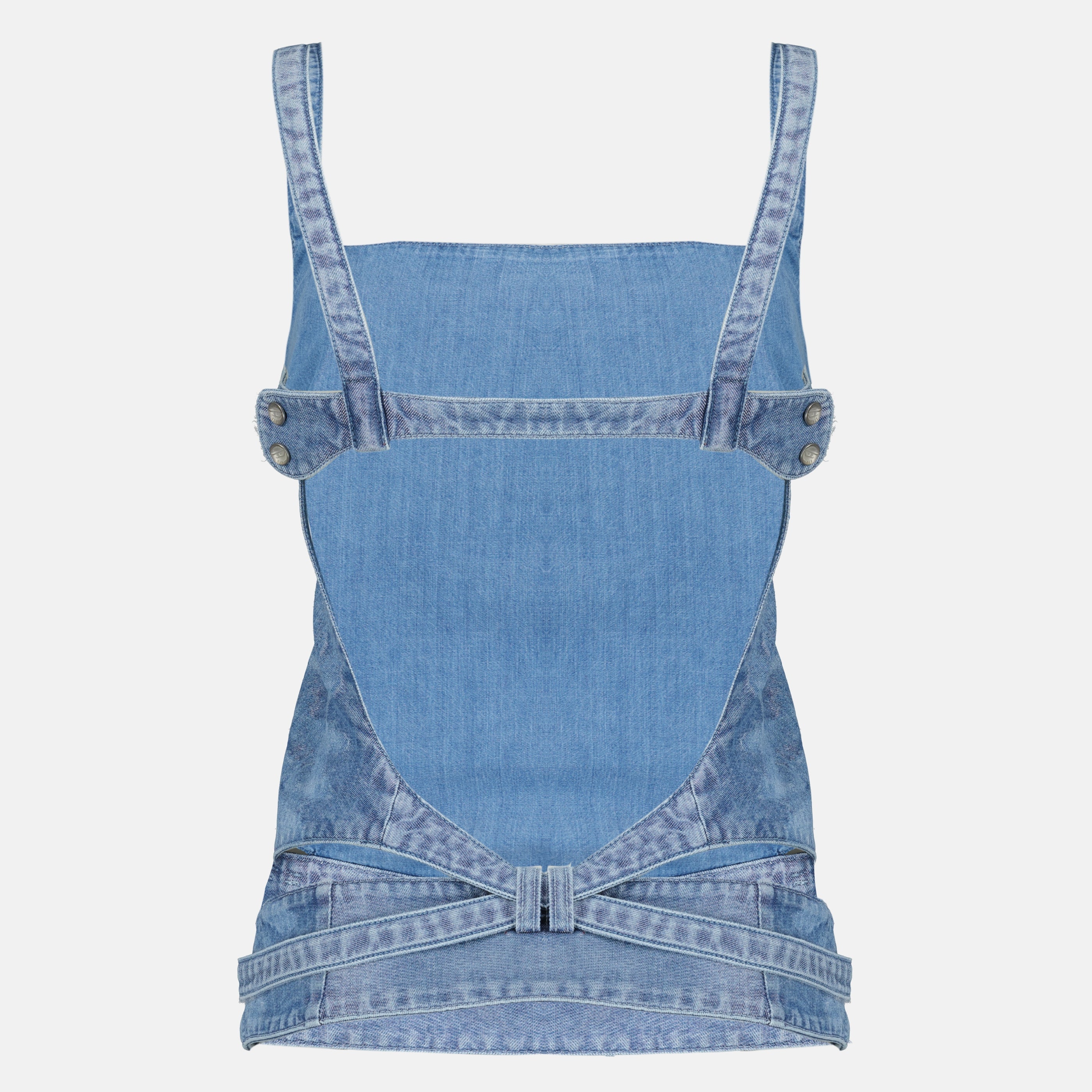 Image de l'article Top en denim satiné bleu de la marque Diesel pour Femme - Saison Printemps-Été 2026 - Vue de Dos