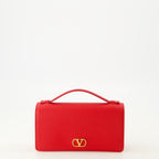 Petite maroquinerie Portafoglio a catena VLogo in pelle rossa Valentino Garavani Rouge Femme