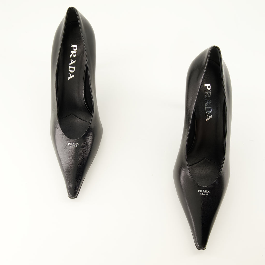 Escarpins Décolleté in Pelle Nera Prada Noir Femme