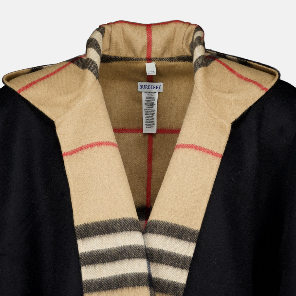 Vestes Schwarzer Kaschmir-Poncho Burberry Noir Unisexe