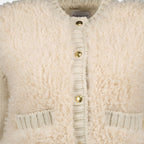 Image de l'article Cardigan en laine et teddy beige de la marque Moncler pour Femme - Saison Automne-Hiver 2025 - Vue détaillée_2